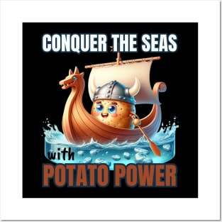 Viking Spud at the Helm - Conquer the Seas with Potato Power Shirt Posters and Art